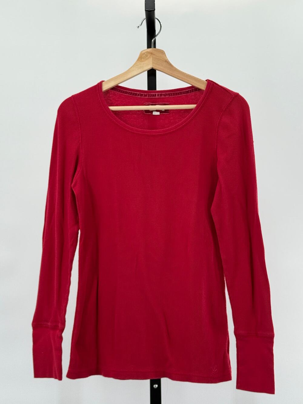 Y2K Aerie Red Waffle Knit Stretch Thermal Layering L Shirt  2000's Bella Swan